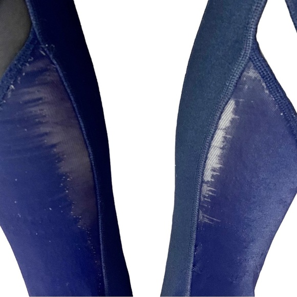 Alo leggings size small. Navy blue, gray & black, with flaws-see description - Picture 5 of 6